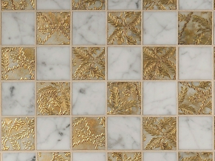 На изображении товар Akros Venezia Камень Decorative Art Alfa Crucis TS Bianco Carrara Gold 30,5X30,5X1 от официального представителя в Москве