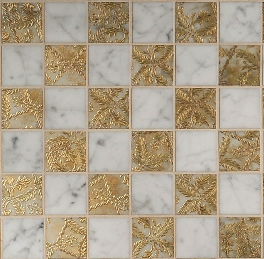 Akros Venezia Камень Decorative Art Alfa Crucis TS Bianco Carrara Gold 30,5X30,5X1