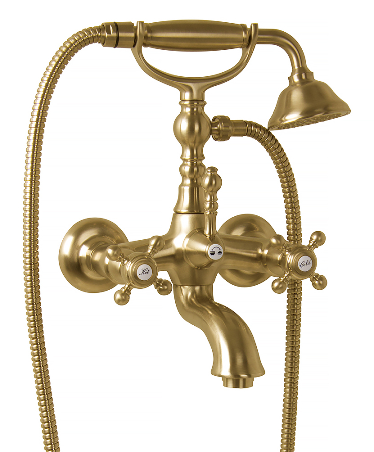 Смеситель для ванны Carlo Frattini Elizabeth/Epoque настенного монтажа с ручным душем, цвет бронза