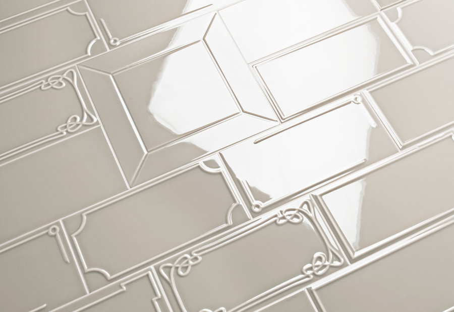 Etruria Керамическая плитка ART DÉCO 12.4X25 Vector Frame C Silver Gray - изображение 1