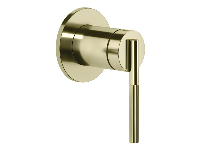 На изображении товар Смеситель Gessi Ingranaggio, встраиваемый, однорычажный, на 1 выход, внешняя часть, цвет Brass PVD от официального представителя в Москве