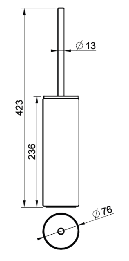Ёршик Gessi, напольный, h423 мм, цвет Black/Warm Bronze Brushed PVD - изображение 1