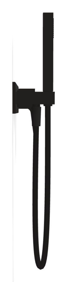 Смеситель Carlo Frattini Fit, на 2 потребителя, с ручным душем, держателем, гибким шлангом хромалюкс 1500 мм, внешняя часть, цвет чёрный матовый - изображение 2