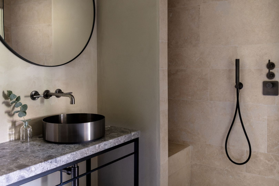 Смеситель для раковины Gessi Inciso, настенный, на 3 отверстия, длинный излив, без донного клапана, встраиваемый, цвет Brushed Brass PVD - изображение 3