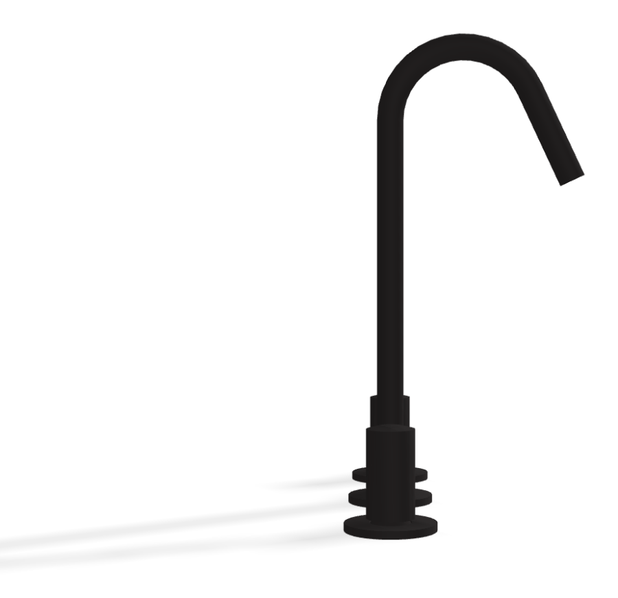 Смеситель для раковины Carlo Frattini SO, без ручек, с вращающимся изливом Ø18 мм, донным клапаном Click-Clack, 2 гибкими шлангами, Н-319 мм, цвет чёрный матовый - изображение 2