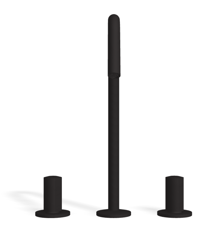 Смеситель для раковины Carlo Frattini SO, без ручек, с вращающимся изливом Ø18 мм, донным клапаном Click-Clack, 2 гибкими шлангами, Н-319 мм, цвет чёрный матовый - изображение 1