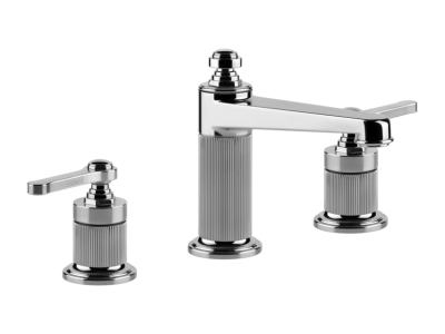 Смеситель для раковины Gessi Venti20, на 3 отверстия, средний, с донным клапаном, цвет Chrome