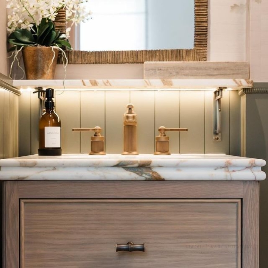 Смеситель для раковины Gessi Venti20, на 3 отверстия, средний, с донным клапаном, цвет Chrome - изображение 2