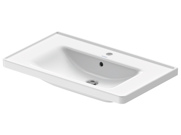 На изображении товар Раковина Duravit D-Neo для мебели, 800x480 мм, на 1 отверстие под смеситель, цвет белый с покрытием WonderGliss от официального представителя в Москве