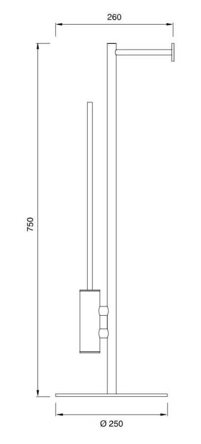 Стойка для бумагодержателя и ёршика CEA Design Stem, напольная, H. 750 мм, сталь, цвет полированная бронза - изображение 3