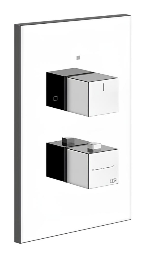 Термостат Gessi Rettangolo K, на 2 потребителя, 221х141х52 мм, встраиваемый, внешняя часть, цвет Chrome