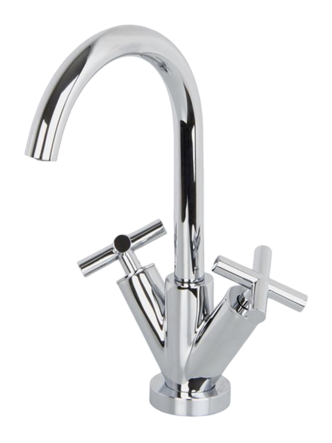 Смеситель для раковины Carlo Frattini Maxima, с вращающимся изливом, 2 гибкими шлангами, без донного клапана, L-197 мм, цвет хром