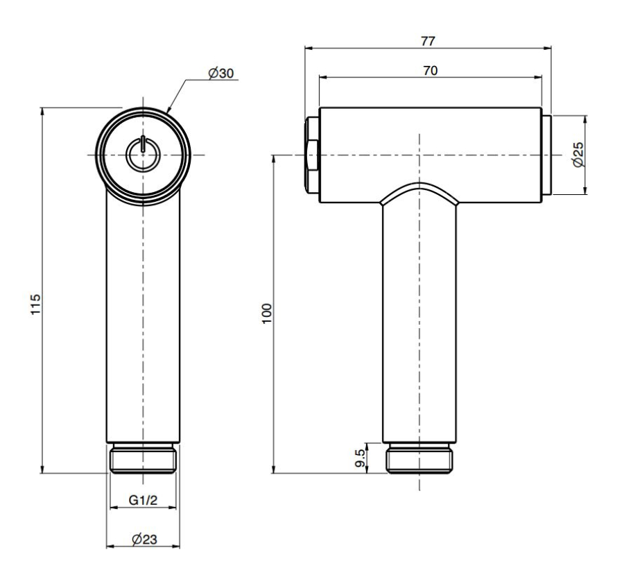 Душевая лейка Carlo Frattini Collettivita, с нажимной кнопкой, гидроскопом, Н-115 мм, цвет никель брашированный - изображение 1