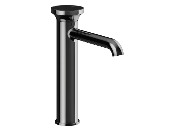 На изображении товар Смеситель для раковины Gessi Origini, средний h247, без донного клапана, цвет Black Metal PVD от официального представителя в Москве