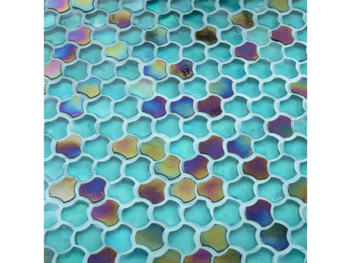 На изображении товар Sicis Стеклянная мозаика Clover Blends Pucci chips size 25 mm sheet-size 286 x 283 mm от официального представителя в Москве