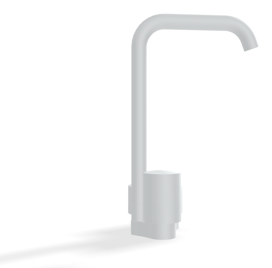Смеситель для раковины Carlo Frattini SO, без ручек, c донным клапаном Click-Clack, вращающимся изливом Ø18 мм, 2 гибкими шлангами, L-153 мм, цвет белый матовый - изображение 2