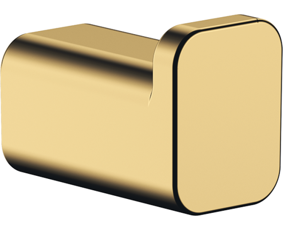 Крючок Hansgrohe AddStoris Q, одинарный, настенный, скрытое крепление, цвет Polished Gold Optic