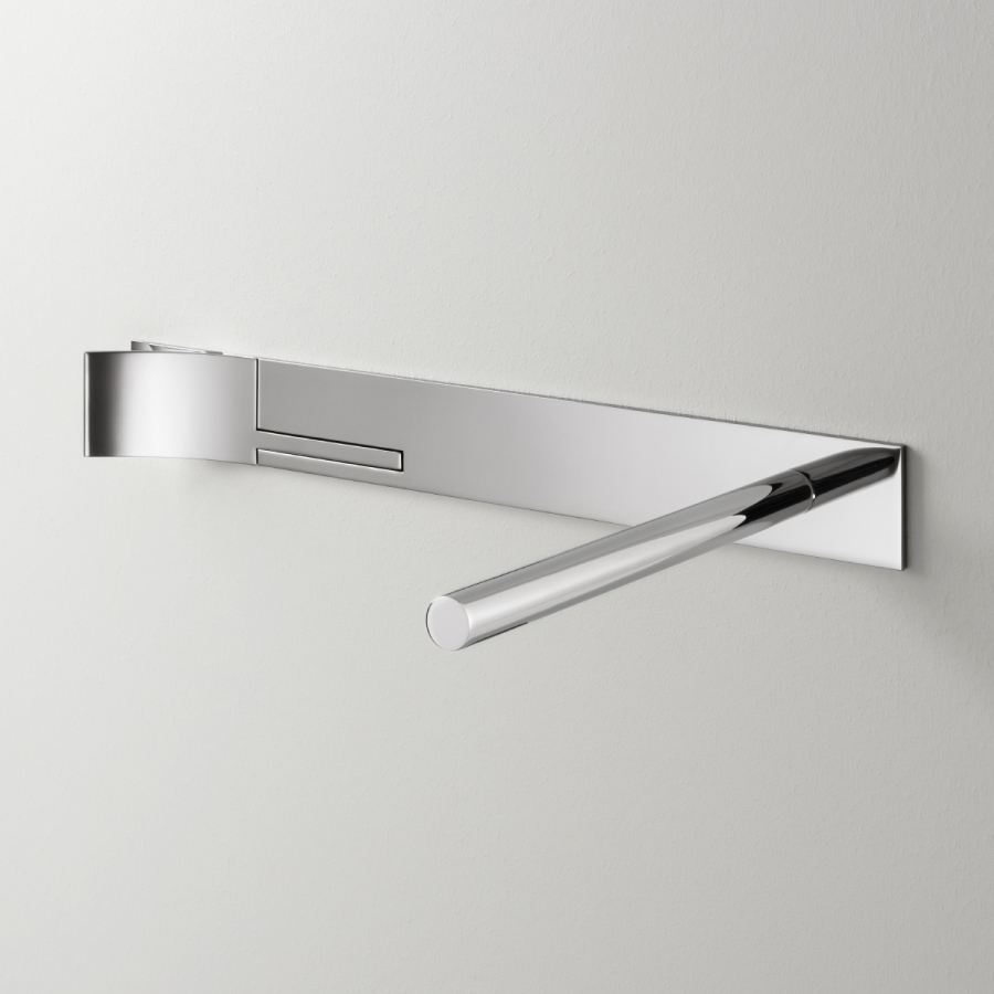 Смеситель для раковины CEA Design Cut Plus, настенный, излив справа, длина 234 мм, аэратор, полированная нержавеющая сталь - изображение 1