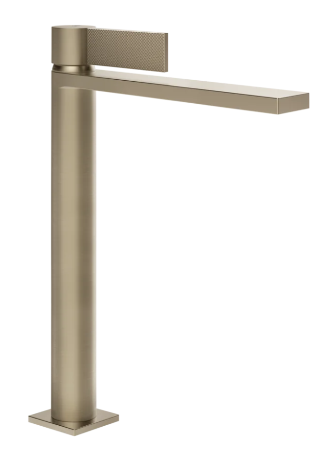 Смеситель для раковины Gessi Inverso, высокий, без донного клапана, цвет Finox Brushed Nickel