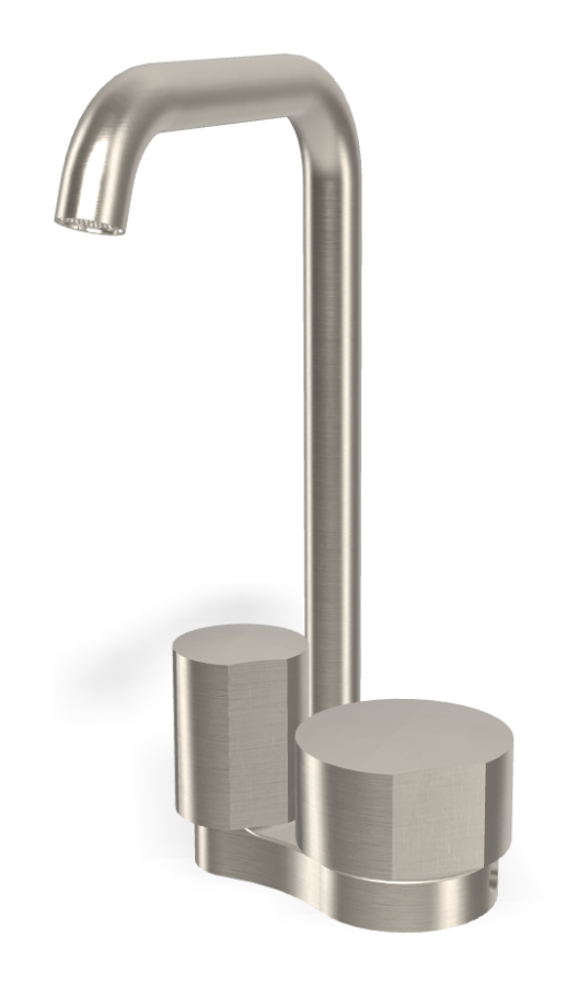 Смеситель для раковины Carlo Frattini SO, без ручек, c донным клапаном Click-Clack, вращающимся изливом Ø18 мм, 2 гибкими шлангами, L-153 мм, цвет никель брашированный