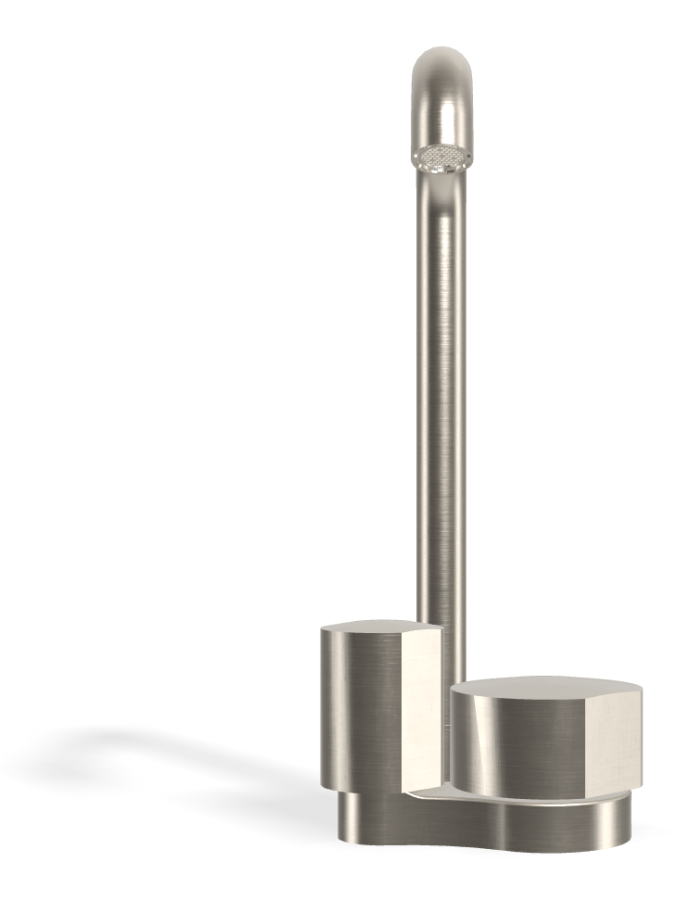 Смеситель для раковины Carlo Frattini SO, без ручек, c донным клапаном Click-Clack, вращающимся изливом Ø18 мм, 2 гибкими шлангами, L-153 мм, цвет никель брашированный - изображение 1