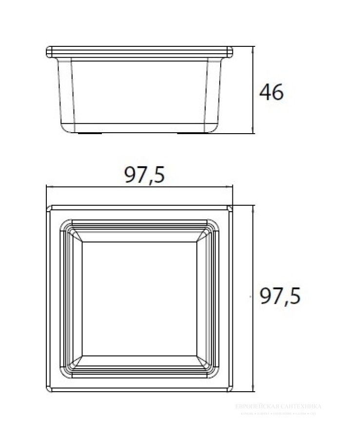 Мыльница для рейлинга, Emco Liaison, квадратная, 97.5 х 46 мм, стекло, для арт. (S1866) - изображение 3