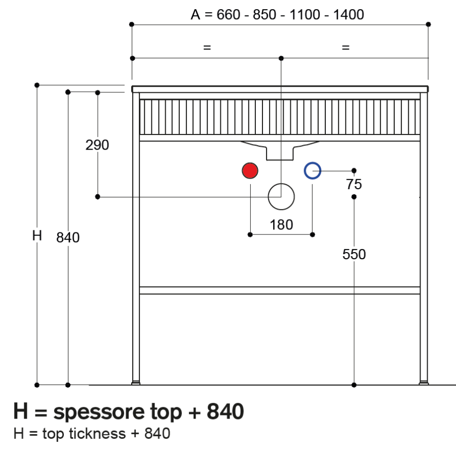 Комплект мебели Oasis Academy из 6 элементов, L1100 мм, в отделке Specchio Ribbed, фурнитура золото - изображение 8