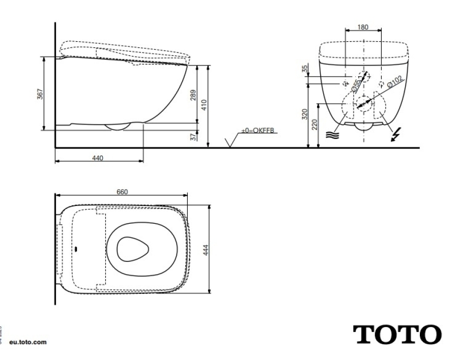 Унитаз Toto Neorest WX1 444×660×367 мм, подвесной, безободковый, функция Tornado Flush, выпуск в стену, цвет белый - изображение 6