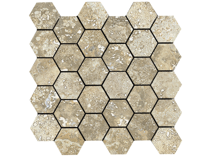 На изображении товар La Fabbrica Ava Керамогранит Imperial 28X29 Esagona (5X5) Tivoli nat\ret 30x30 от официального представителя в Москве