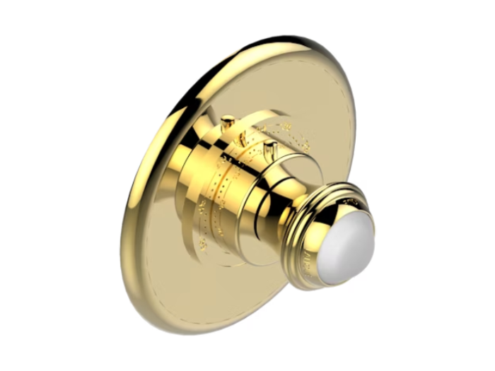 На изображении товар Термостат THG Papillon, встраиваемый, внешняя часть, под встройку 8105N, 8200N, 8300, цвет золото Luxbrass от официального представителя в Москве