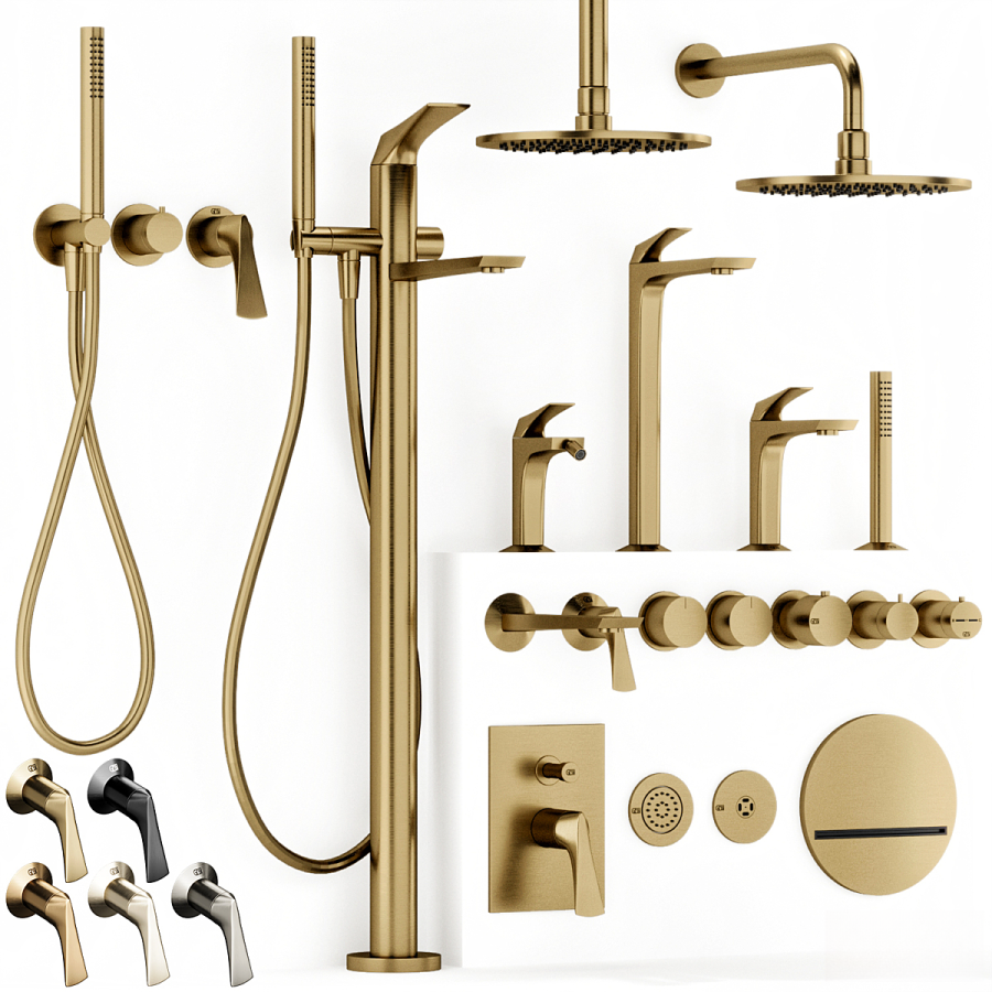 Смеситель для биде Gessi Ventaglio, однорычажный, с донным клапаном, цвет Brushed Brass PVD - изображение 1