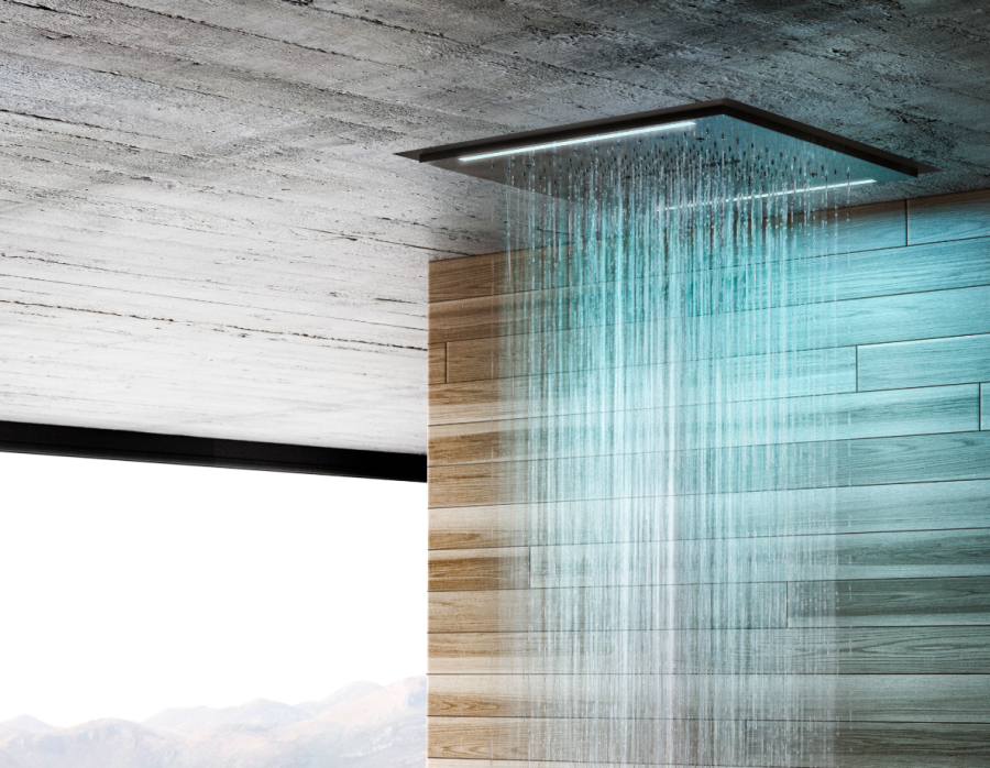 Накладная панель верхнего душа Gessi Colour, с подсветкой, 500x500 мм, цвет Mirror Steel - изображение 1