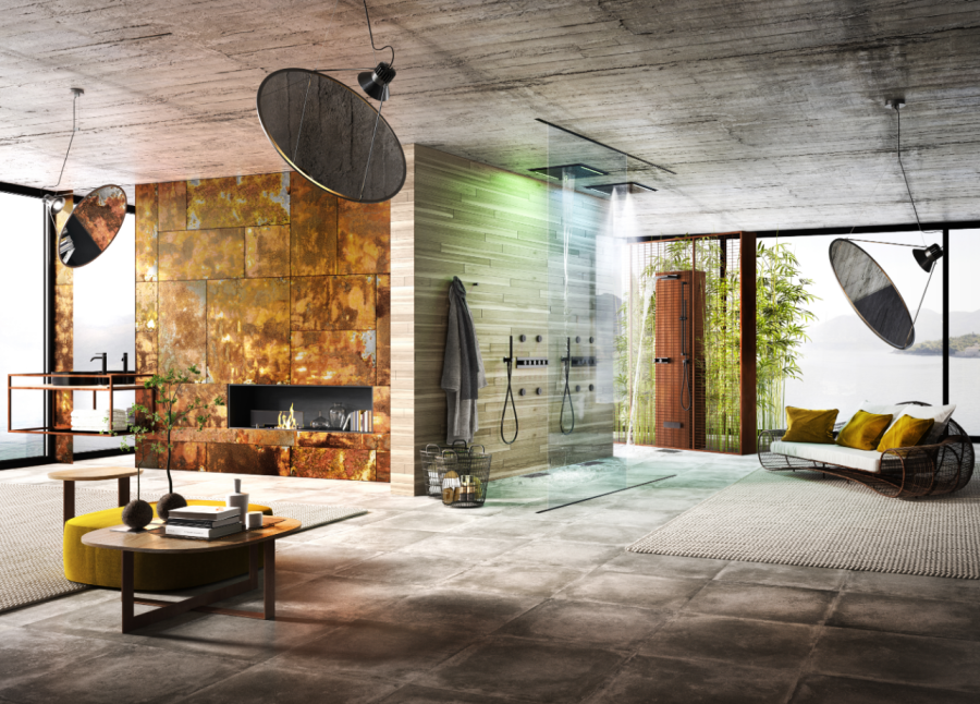 Накладная панель верхнего душа Gessi Colour, с подсветкой, 500x500 мм, цвет Mirror Steel - изображение 3