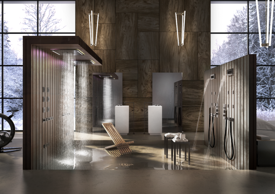 Накладная панель верхнего душа Gessi Colour, с подсветкой, 500x500 мм, цвет Mirror Steel - изображение 4