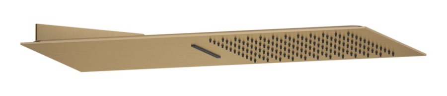 Верхний душ Gessi Tremillimetri Quadro 300, тропический ливень, водопад, настенный, цвет Warm Bronze Brushed PVD