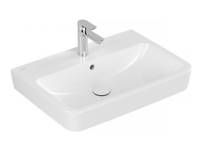 Раковина Villeroy&Boch O.Novo  650x460 мм, задняя и нижняя стороны шлиф., прямоугольная, без отверс-я для смесителя, без перелива, настенная, цв. Альп. белый