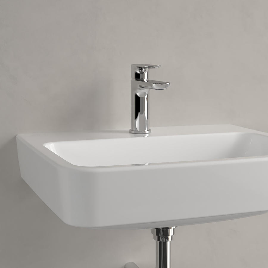 Раковина Villeroy&Boch O.Novo  650x460 мм, задняя и нижняя стороны шлиф., прямоугольная, без отверс-я для смесителя, без перелива, настенная, цв. Альп. белый - изображение 3