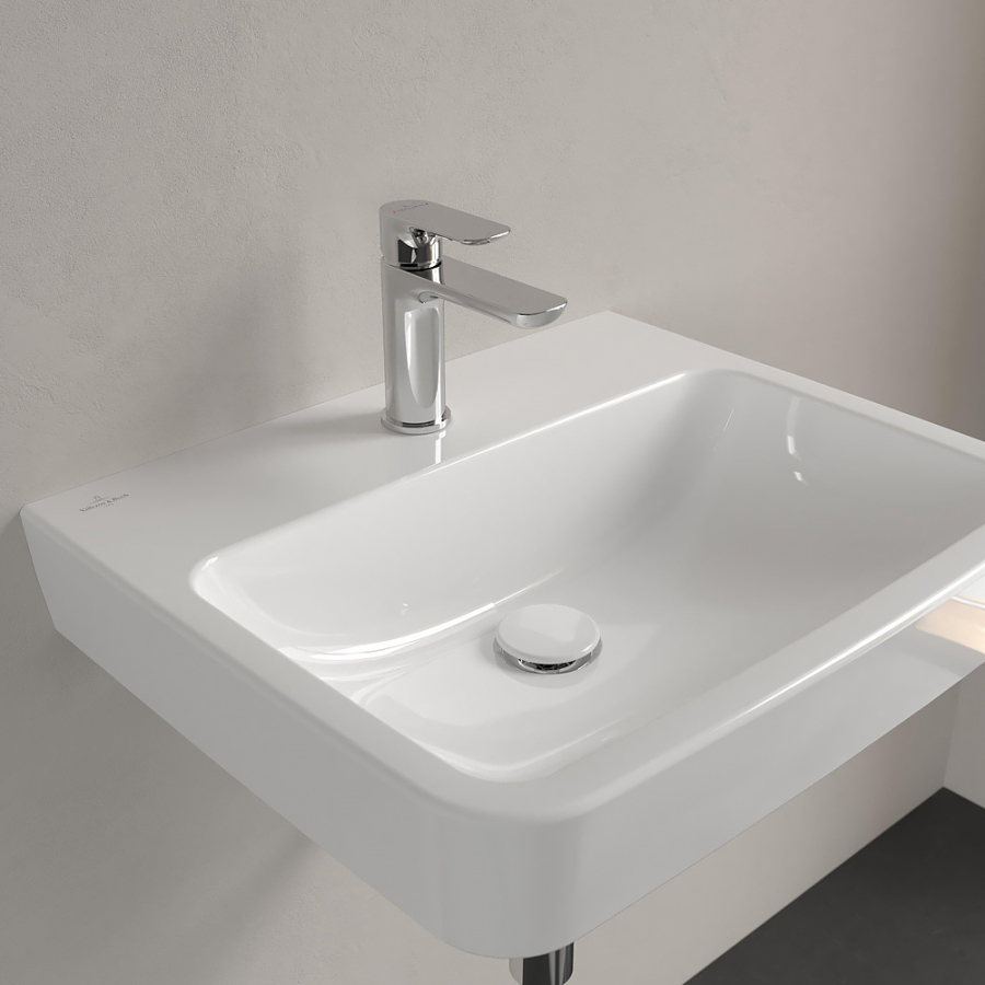Раковина Villeroy&Boch O.Novo  650x460 мм, задняя и нижняя стороны шлиф., прямоугольная, без отверс-я для смесителя, без перелива, настенная, цв. Альп. белый - изображение 2