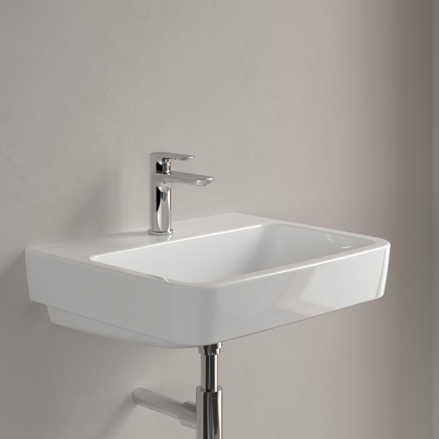 Раковина Villeroy&Boch O.Novo  650x460 мм, задняя и нижняя стороны шлиф., прямоугольная, без отверс-я для смесителя, без перелива, настенная, цв. Альп. белый - изображение 6