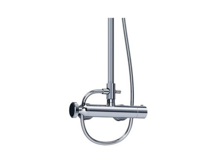 На изображении товар Термостат Joerger Valencia для душа, настенный, для комплектации со стойкой, цвет матовая латунь/металл от официального представителя в Москве