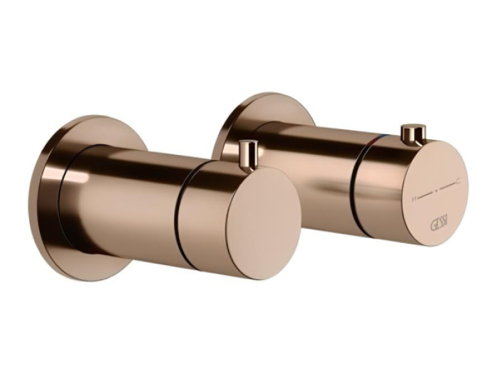 Термостат Gessi Anello, настенный, встраиваемый, на 2 потребителя, внешняя часть, цвет Copper PVD
