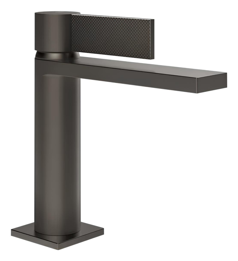 Смеситель для раковины Gessi Inverso, h178 мм, однорычажный, с донным клапаном Stop&Go, цвет Black Metal Brushed PVD