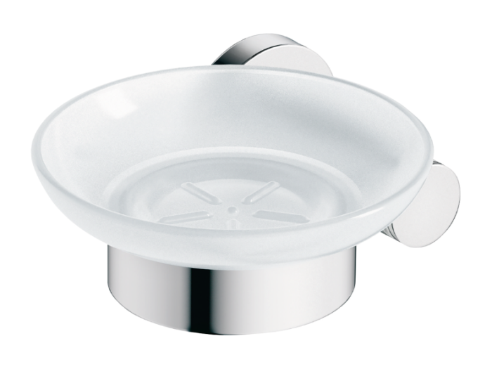 На изображении товар Мыльница Duravit D-Code настенная, правый держатель, стекло/металл, цвет матовый/хром от официального представителя в Москве