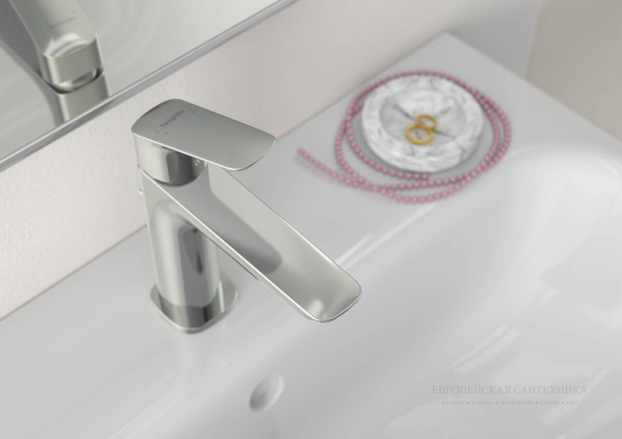 Смеситель для раковины Hansgrohe Logis 110 Fine, однорычажный, с донным клапаном, цвет Хром - изображение 2