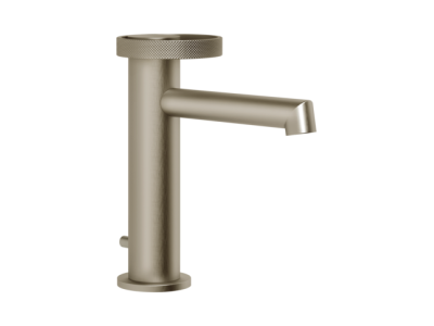 Смеситель для раковины Gessi Anello, низкий, с донным клапаном, цвет Finox Brushed Nickel