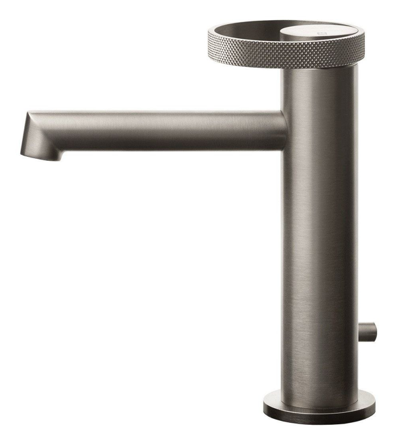 Смеситель для раковины Gessi Anello, низкий, с донным клапаном, цвет Finox Brushed Nickel