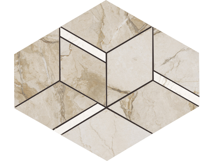 На изображении товар La Fabbrica Ava Керамогранит Bolgheri Stone Rombo Beige nat\ret 37x22 от официального представителя в Москве