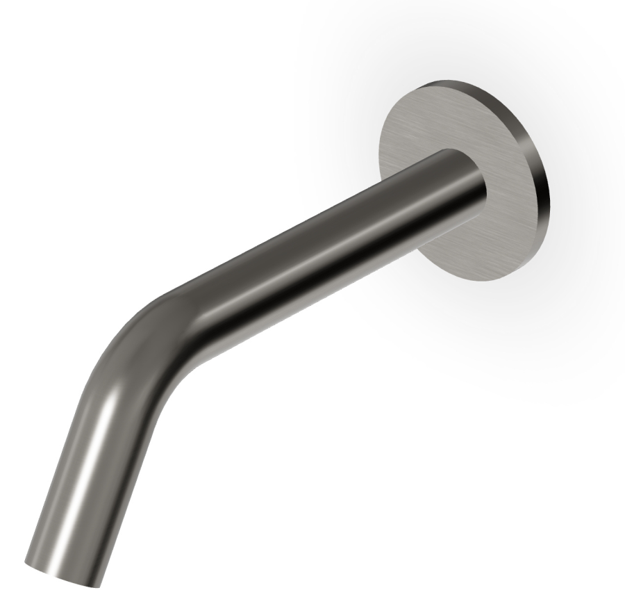 Излив Zucchetti Medameda, настенный, вылет 175 мм, цвет Brushed Metal Black