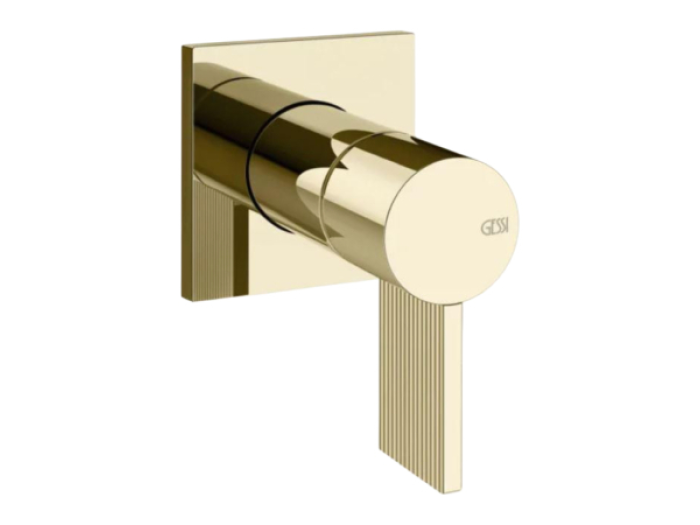 На изображении товар Смеситель для раковины Gessi Inverso, настенный, внешняя часть, Н-95 мм, цвет Brass PVD от официального представителя в Москве