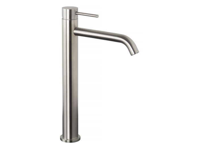 На изображении товар Смеситель для раковины Carlo Frattini Spillo Up, высокий, донный клапан, цвет никель брашированный от официального представителя в Москве